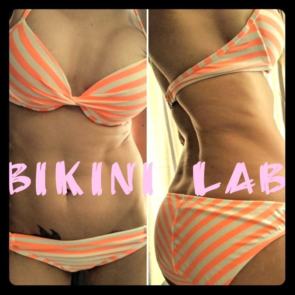 NWT Bikini Lab Striped 2 PC Swimsuit M